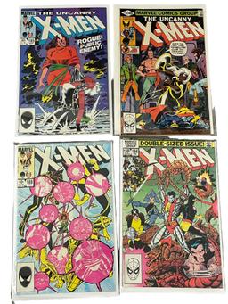 Vintage The Uncanny X-Men Marvel Comic Book #132, #166, #185, #188 Collection Lot of 4