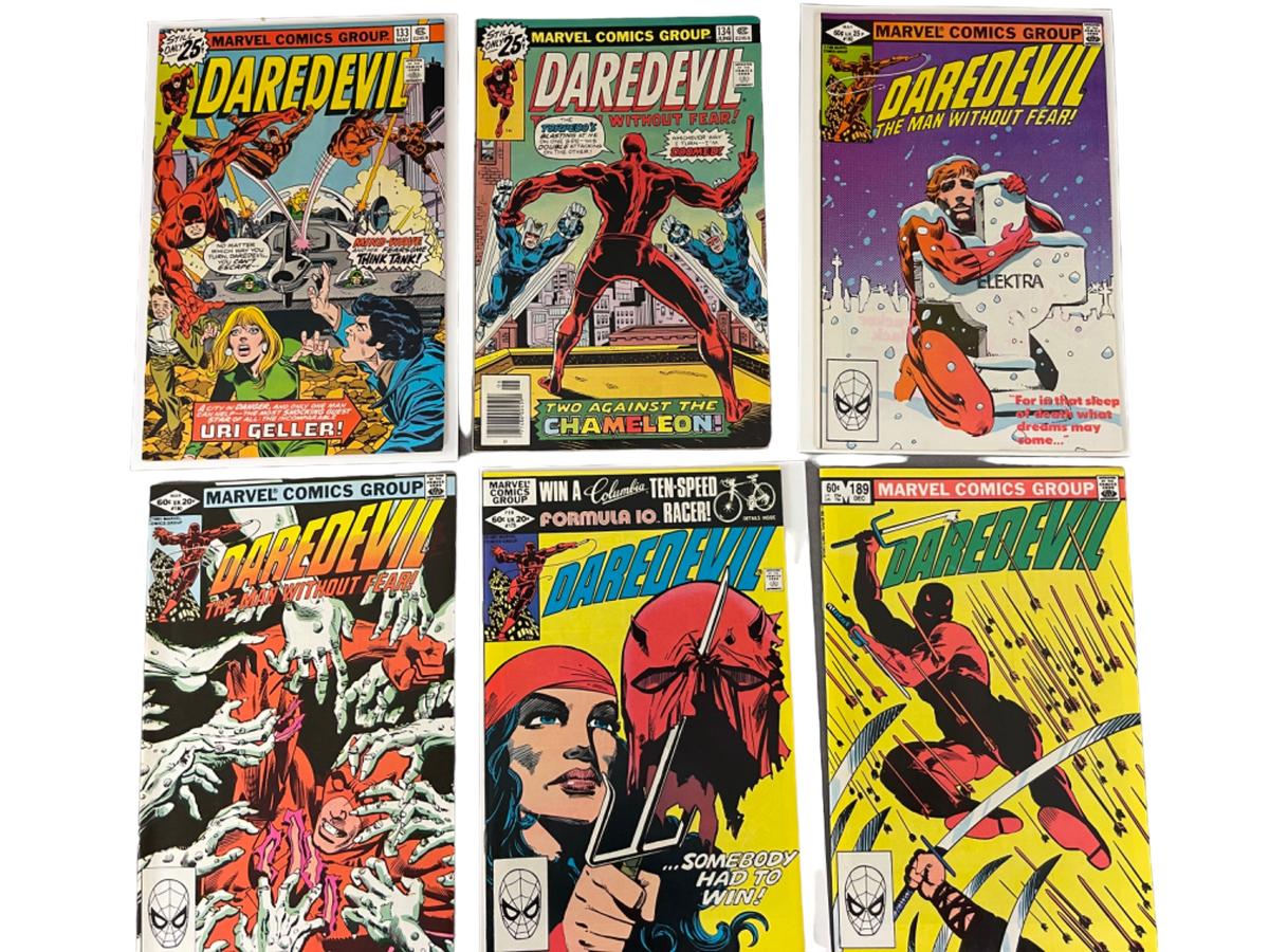 Vintage Daredevil #133, #134, #179, #180, #182, #189 Marvel Comic Book Collection Lot of 6