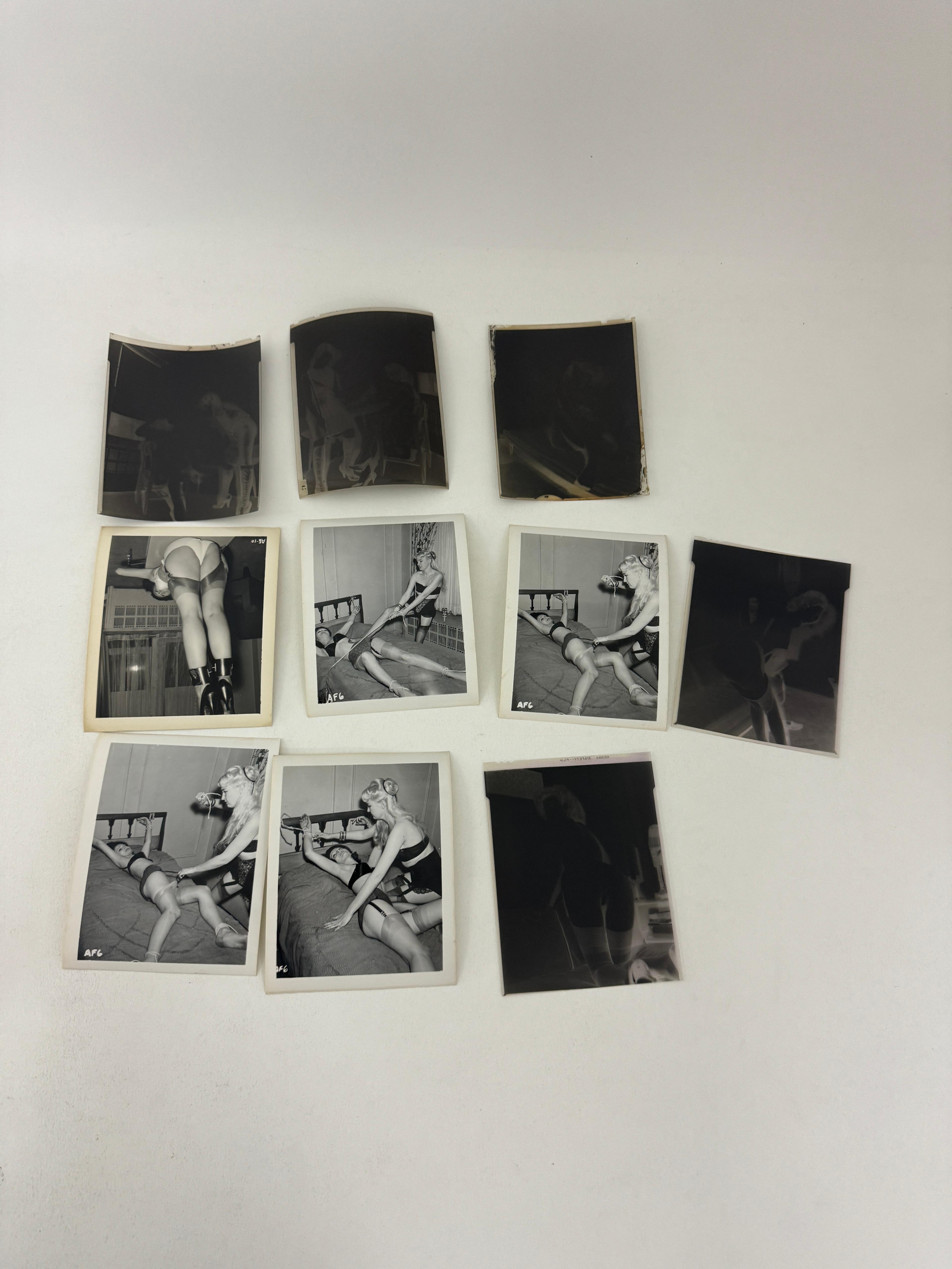 Vintage 1950's Original Bondage Nude Pin Up Eroctic Risque Black & White Photo and Negatives