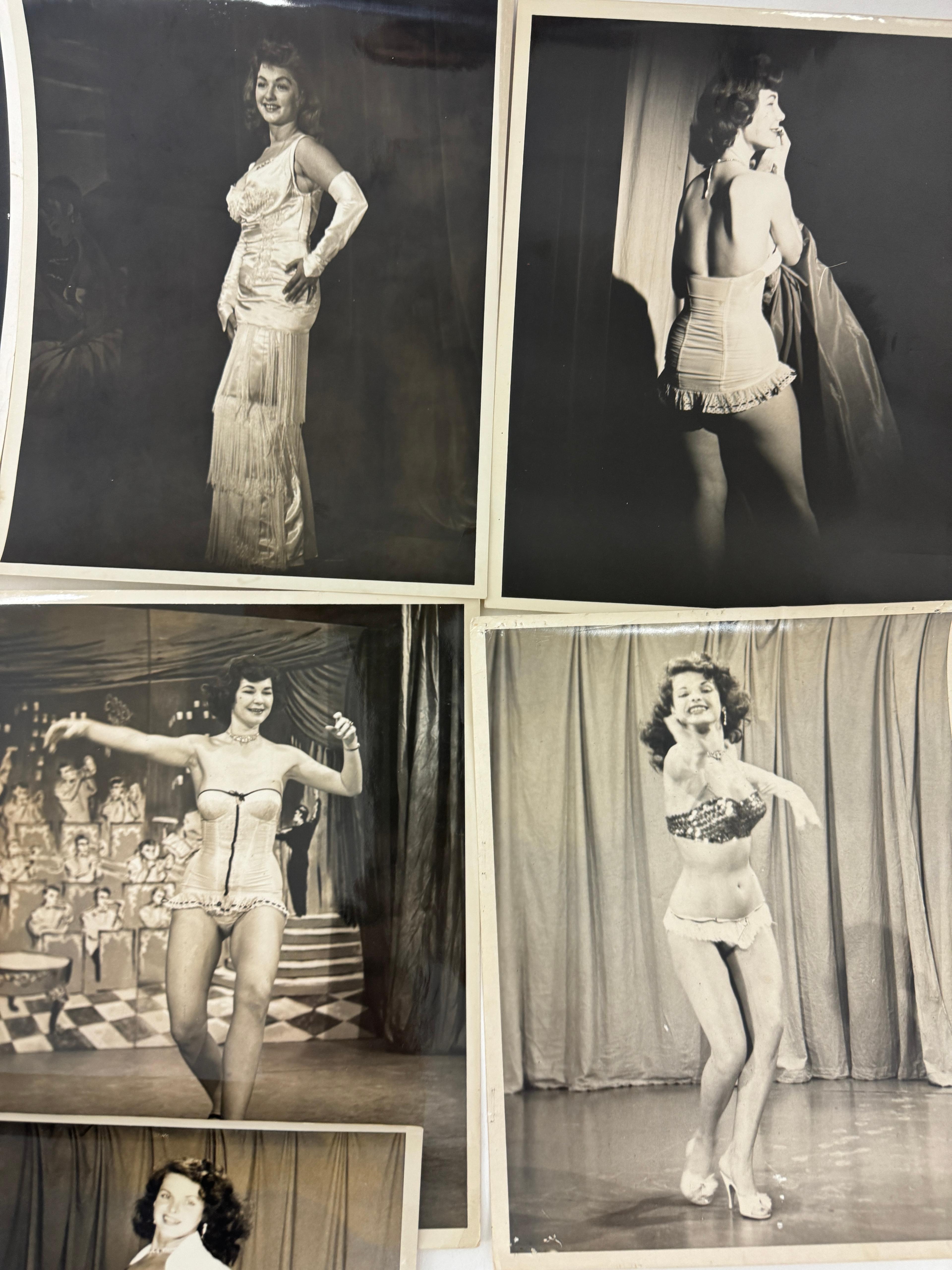 Vintage 1950's Original Burlesque Nude Pin up Model Risque Photo 8x10 Black & White Photographs