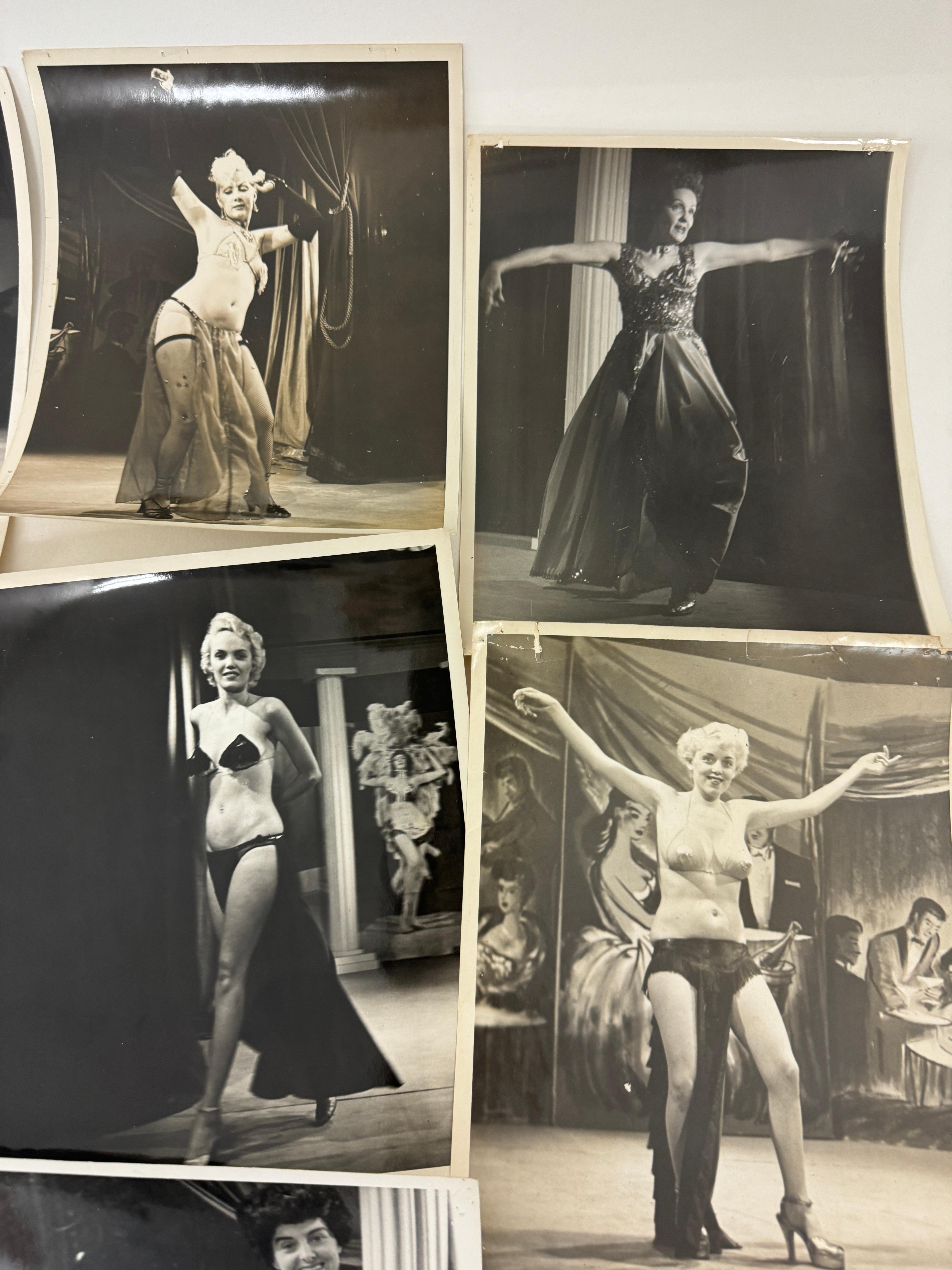 Vintage 1950's Original Burlesque Nude Pin up Model Risque Photo 8x10 Black & White Photographs