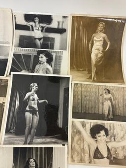 Vintage 1950's Original Burlesque Nude Pin up Model Risque Photo 8x10 Black & White Photographs