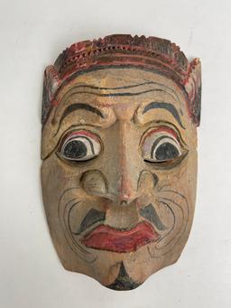 Vintage Arabian Wood Hand Carved Mask