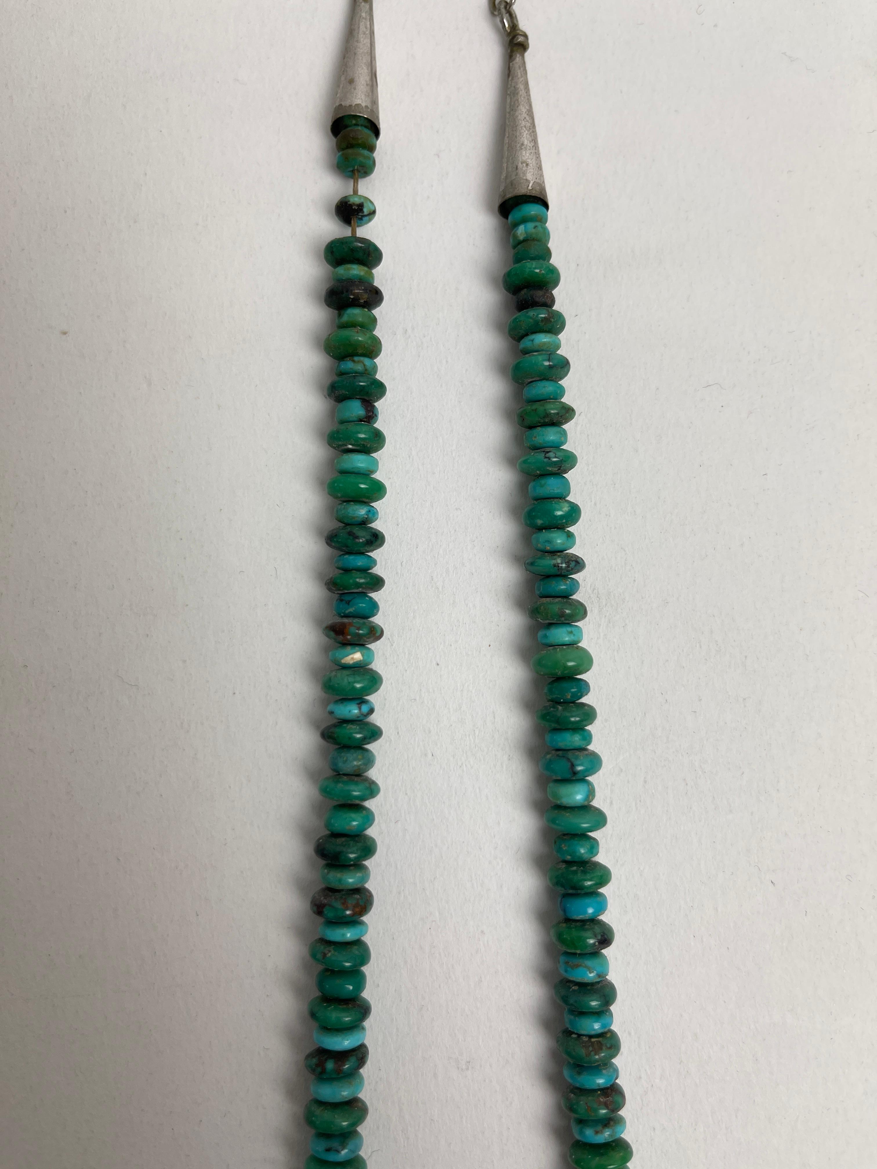 STERLING SILVER TURQUOISE NATIVE AMERICAN VINTAGE NECKLACE