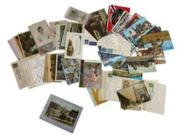 OLD VINTAGE POSTCARD STAMPS COLLECTION LOT