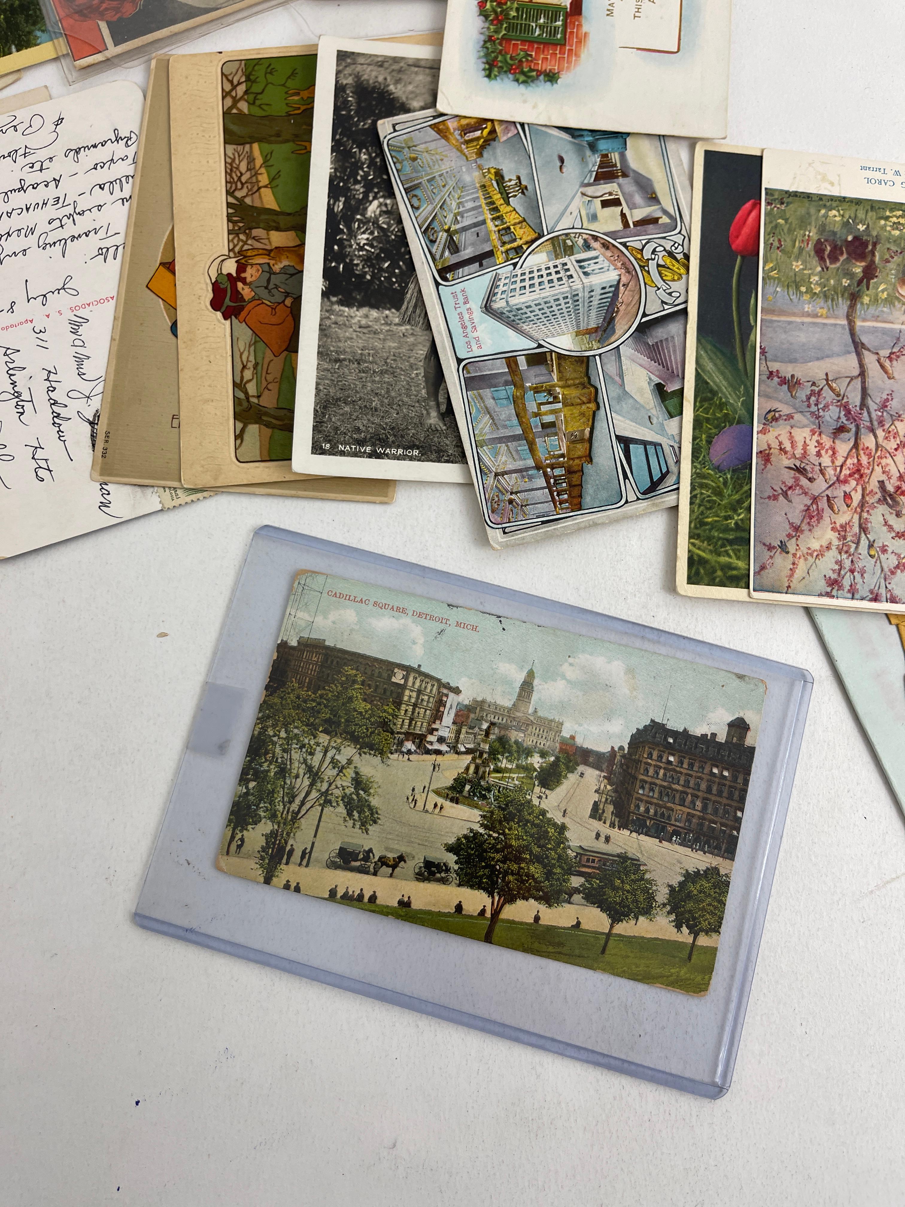 OLD VINTAGE POSTCARD STAMPS COLLECTION LOT