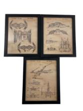 Framed Star Wars Blueprint Sketches Vintage