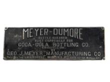 COCA-COLA Bottling Company Brass Chrome Sign Meyer-Dumore 1937 Advertising