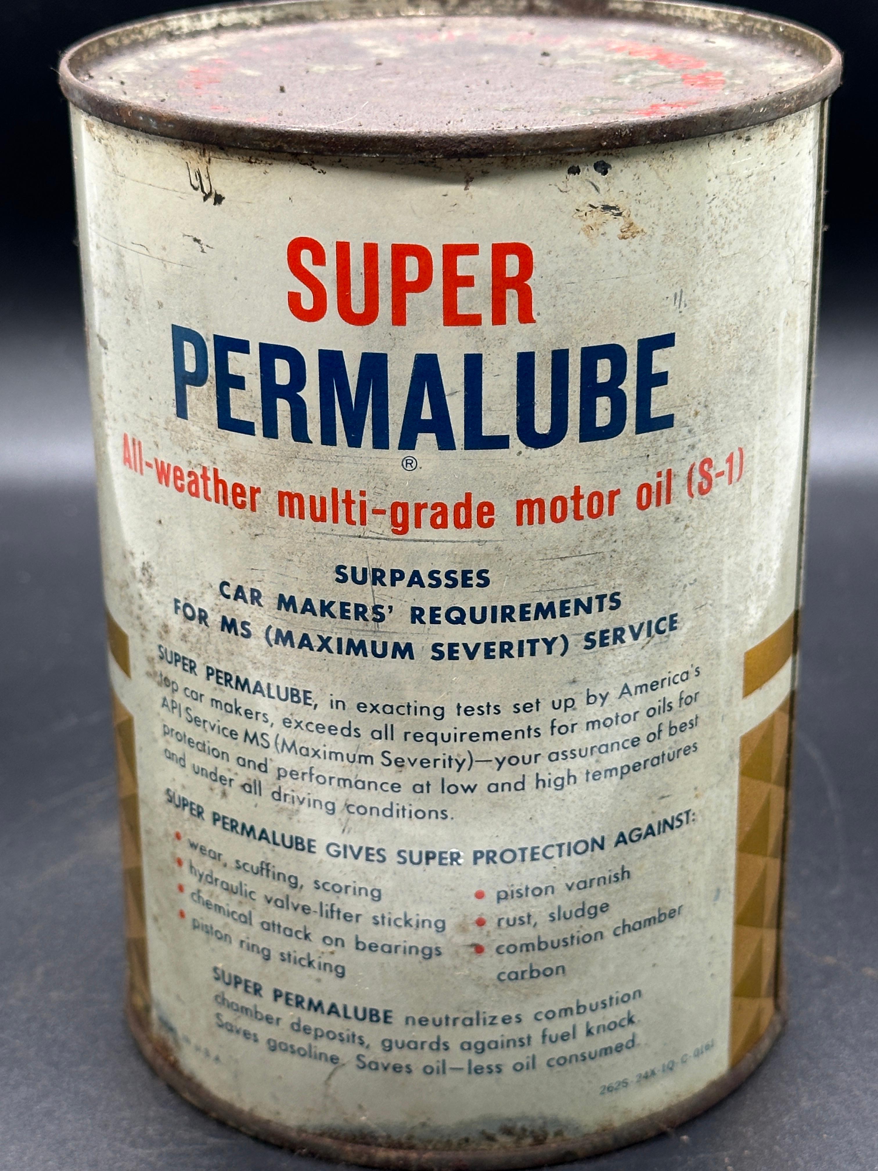 American Standard Super Permalube Motor Oil 1 Quart Full Can