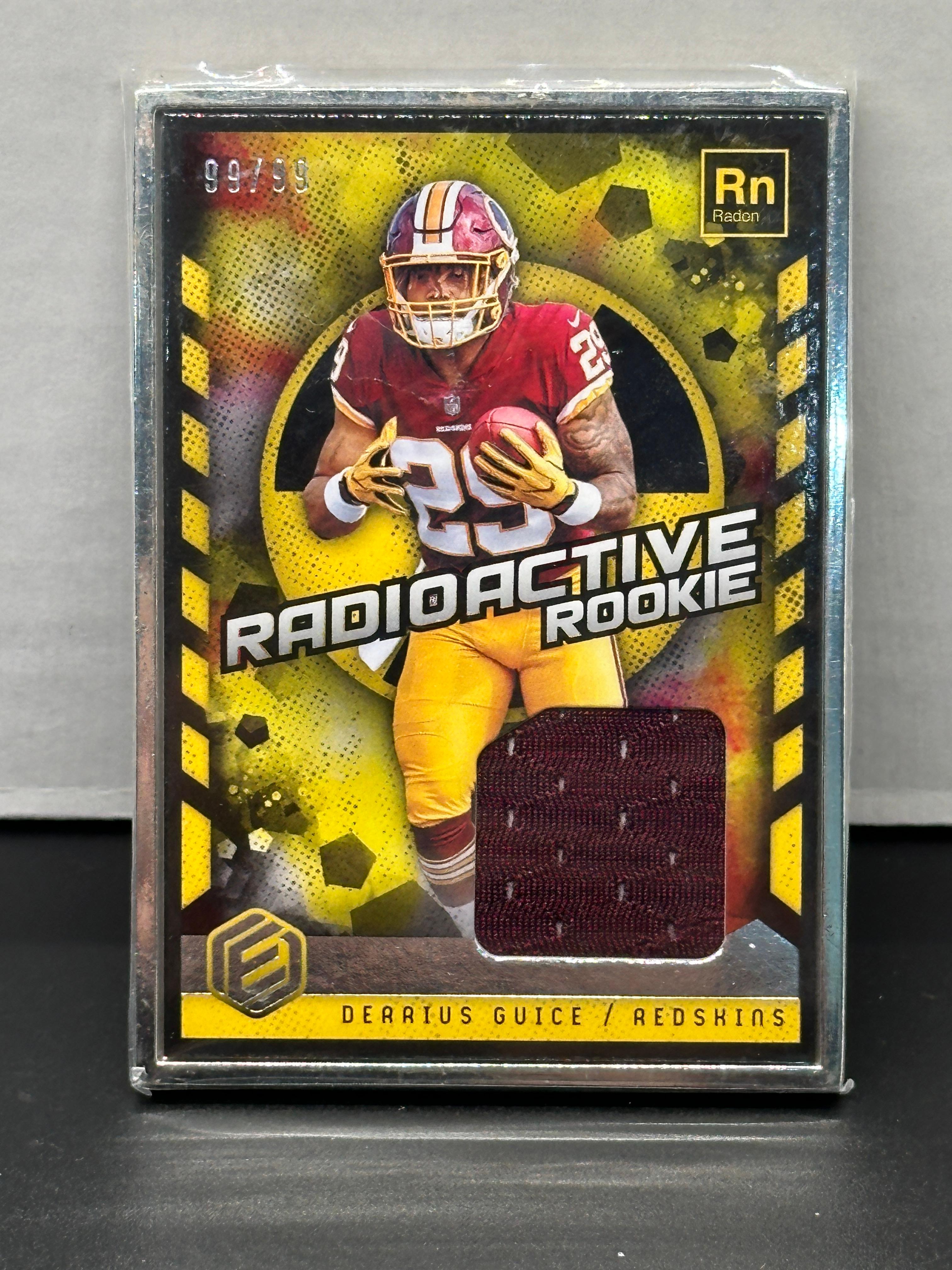 Derrius Guice 2018 Panini Elements Radioactive Rookie (#99/99) Player Worn Material RC #RAM-DG