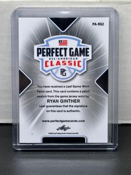 Ryan Ginther 2020 Leaf Perfect Game Classic Game Wron Patch (#5/5) Rookie Auto #PA-RG2