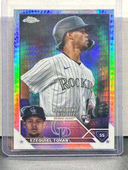 Ezequiel Tovar 2023 Topps Chrome Rookie Debut RC Prism Refractor #USC91