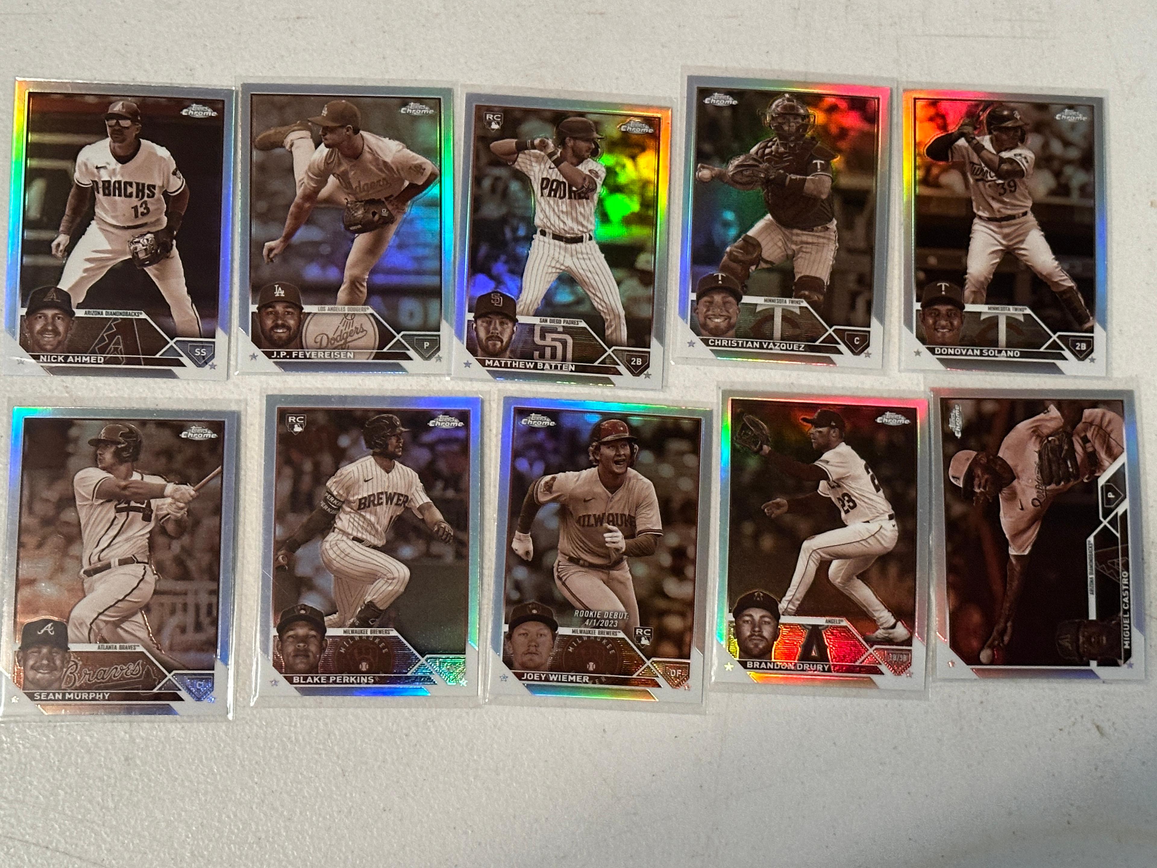 2023 Topps Chrome Sepia Refractors Lot of 10 - 3 Rookies