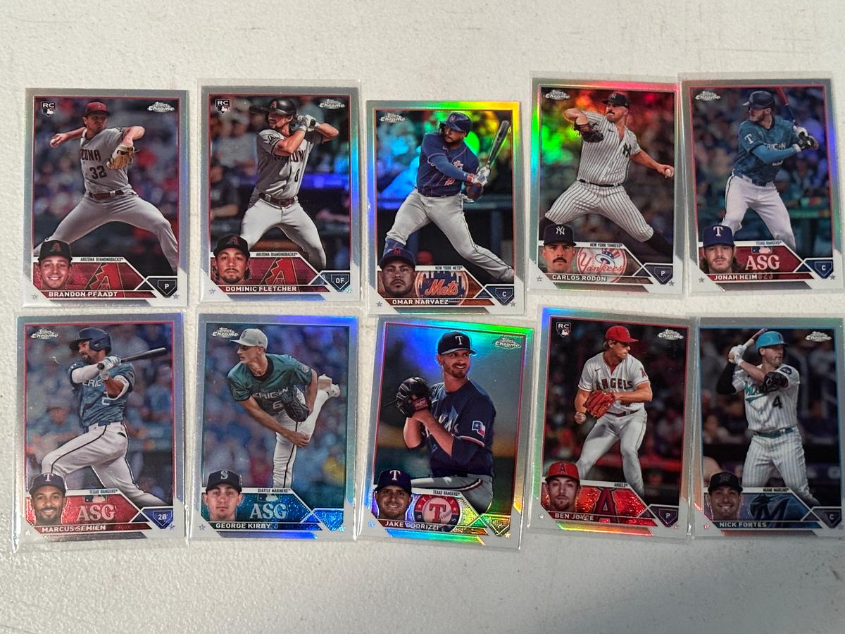 2023 Topps Chrome Lot of 10 Refractors - 3 Rookies