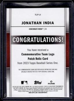 Jonathan India 2023 Topps Commemorative Team Logo Patch Relic Insert #TLP-11