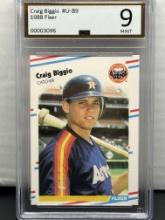 Craig Biggio 1988 Fleer Rookie RC DCI 9 MINT #U-89