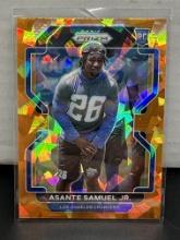 Asante Samuel Jr. 2021 Panini Prizm Orange Cracked Ice Prizm Rookie RC #435