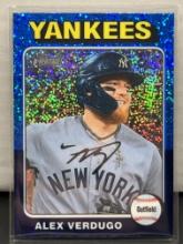 Alex Verdugo 2024 Topps Heritage Chrome Blue Sparkle Refractor #275