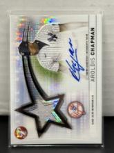 Aroldis Chapman 2022 Topps Pristine Slice of a Star (#45/99) Game Used Mem. Auto #SSAR-AC