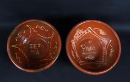 Two French Terracotta Redware bowls, 19th C.