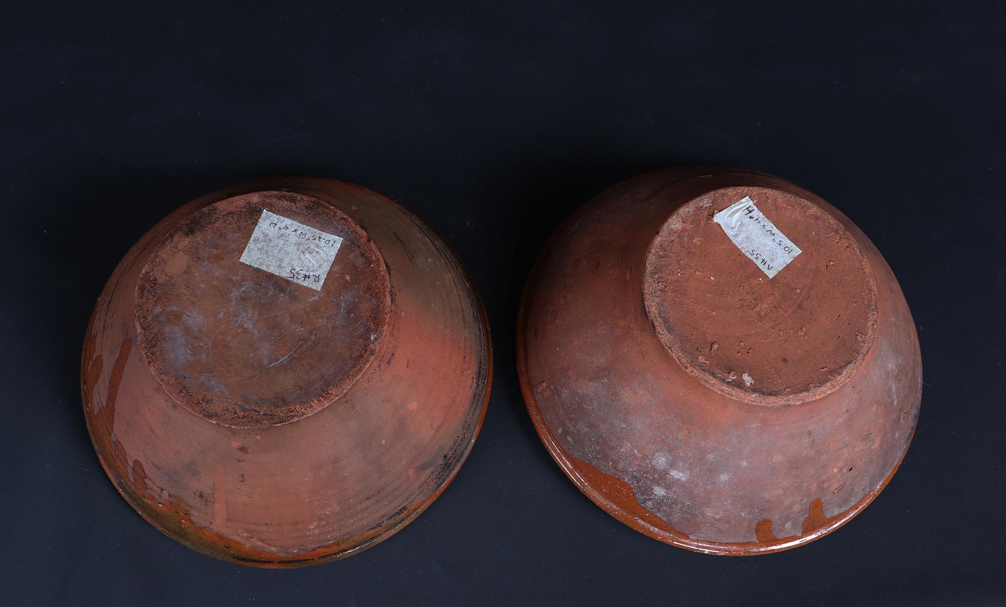 Two French Terracotta Redware bowls, 19th C.