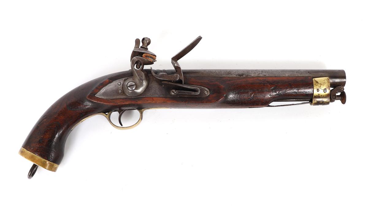 English-Pattern Big Bore Flintlock Pistol