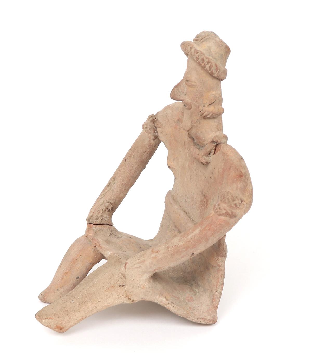 Pre-Columbian Colima Seated Figure, 300 BCE - 300 CE