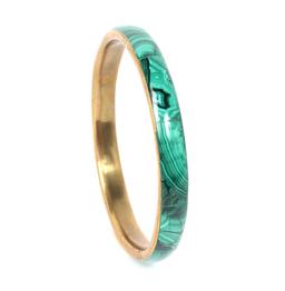 Gorgeous Malachite Mosaic Bangle Bracelet