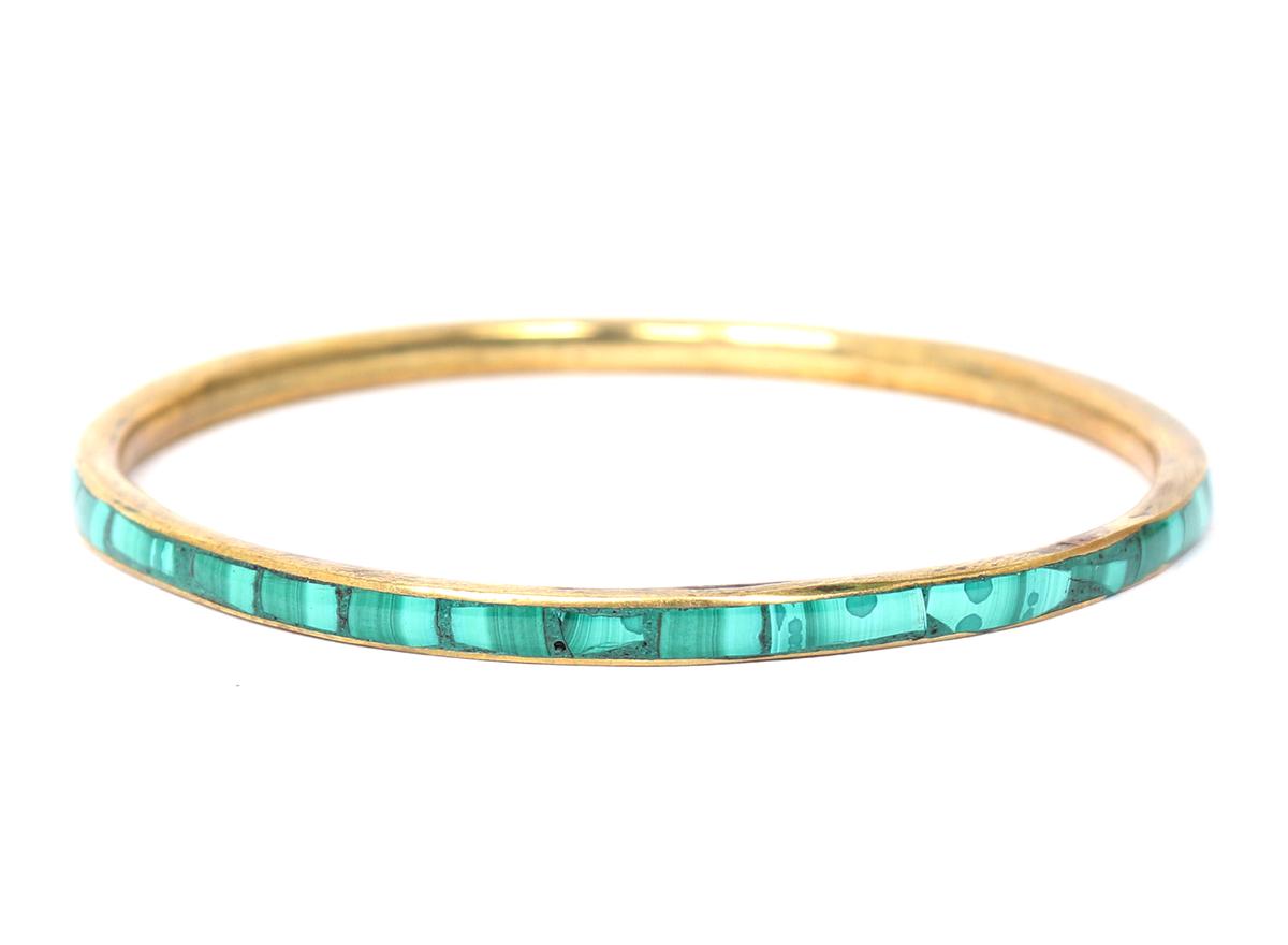 Beautiful Malachite Mosaic Bangle Bracelet