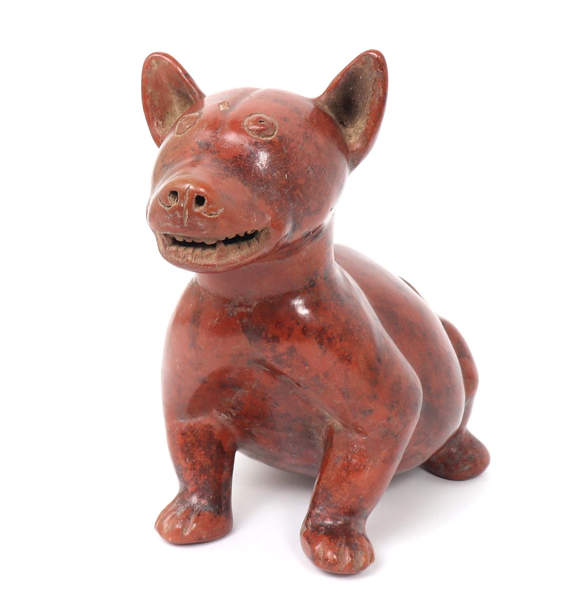 Very Large Colima Redware Dog, 300 BCE - 300CE