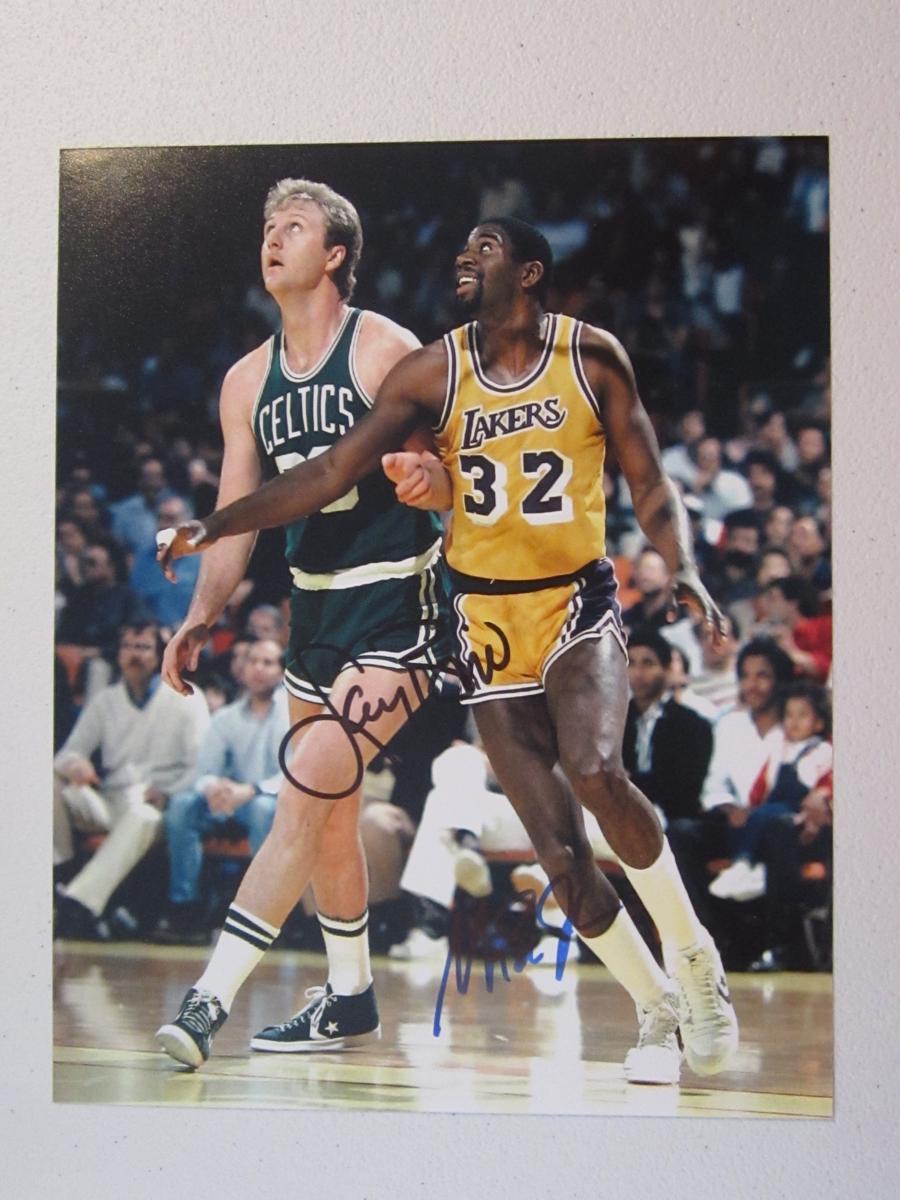 LARRY BIRD/MAGIC JOHNSON SIGNED PHOTO COA