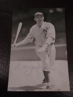 WALLY MOSES SIGNED BW POST CARD COA