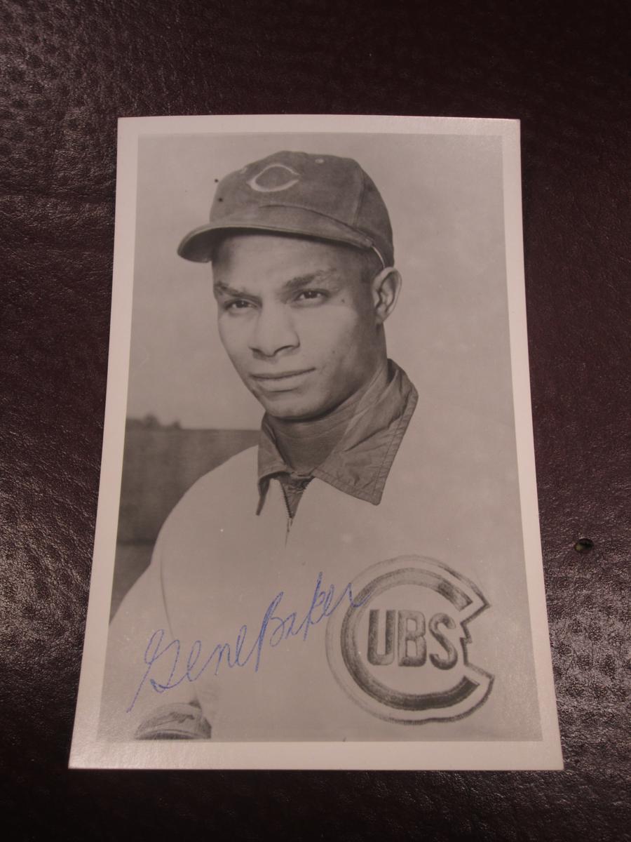 GENE BAKER SIGNED BW POST CARD COA