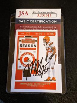 Myles Garrett Autographed card with JSA coa