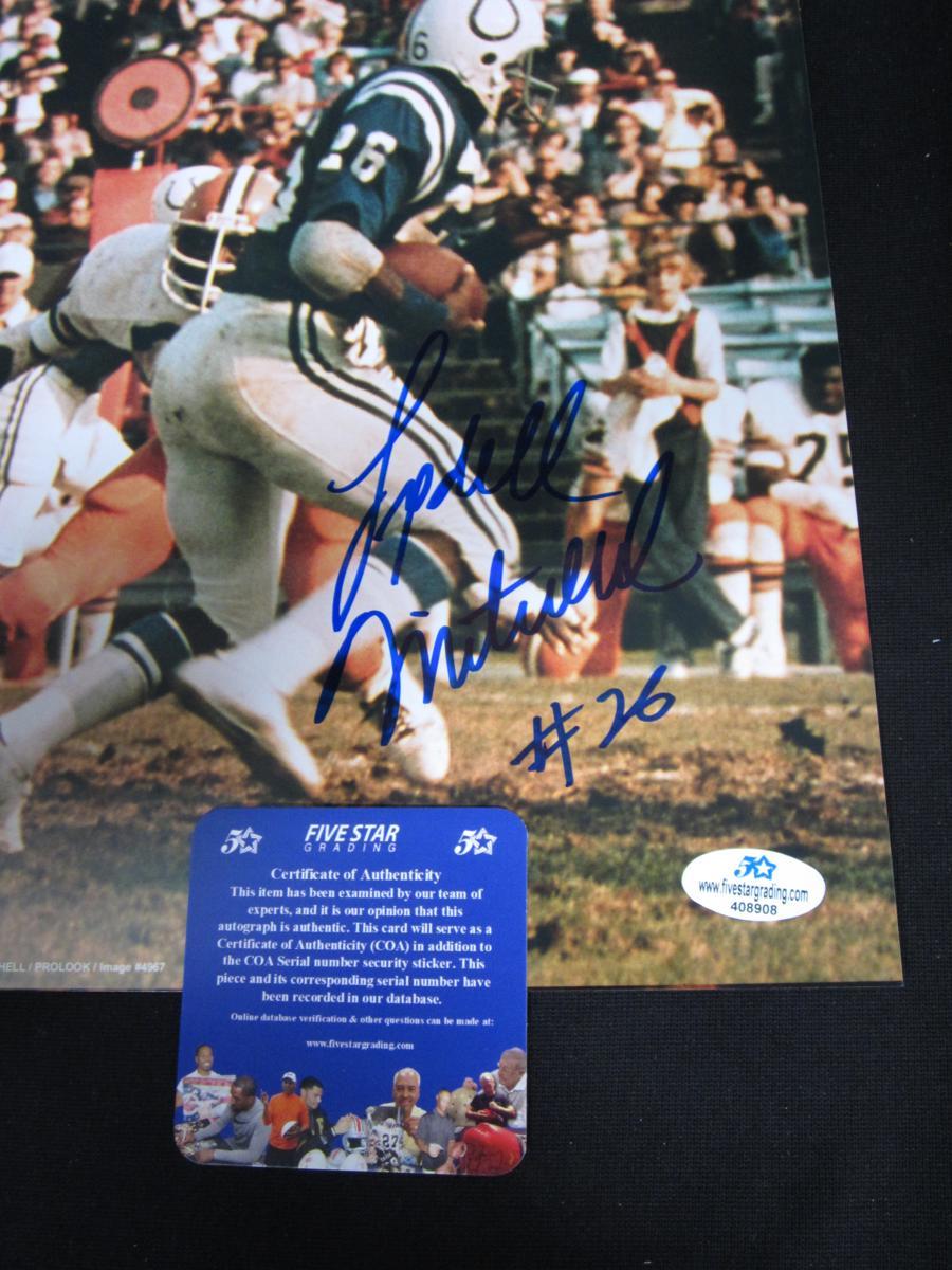 LYDELL MITCHELL SIGNED 8X10 PHOTO COLTS COA