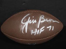 JIM BROWN SIGNED MINI FOOTBALL COA