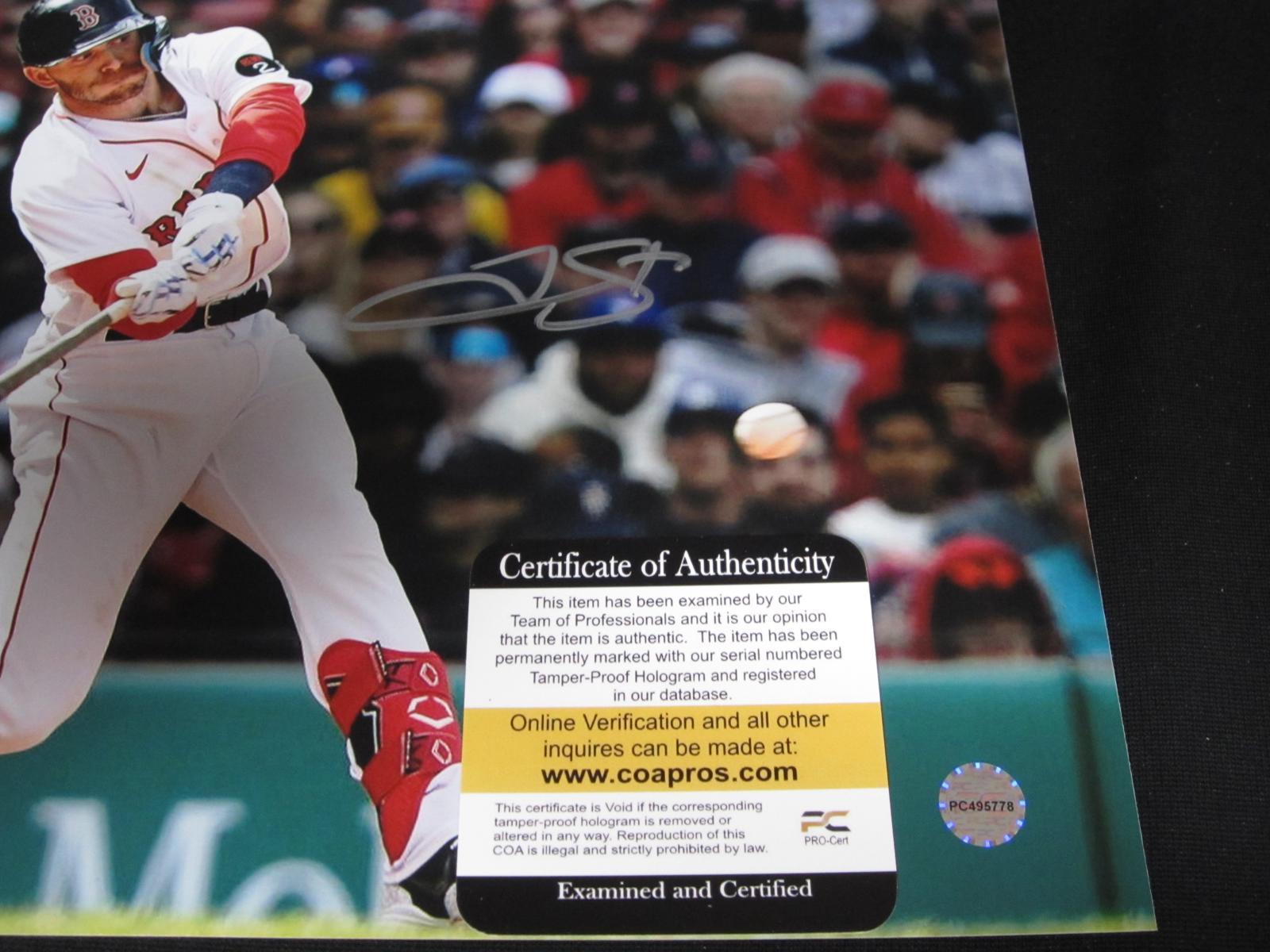 TREVOR STORY SIGNED 8X10 PHOTO RED SOX COA