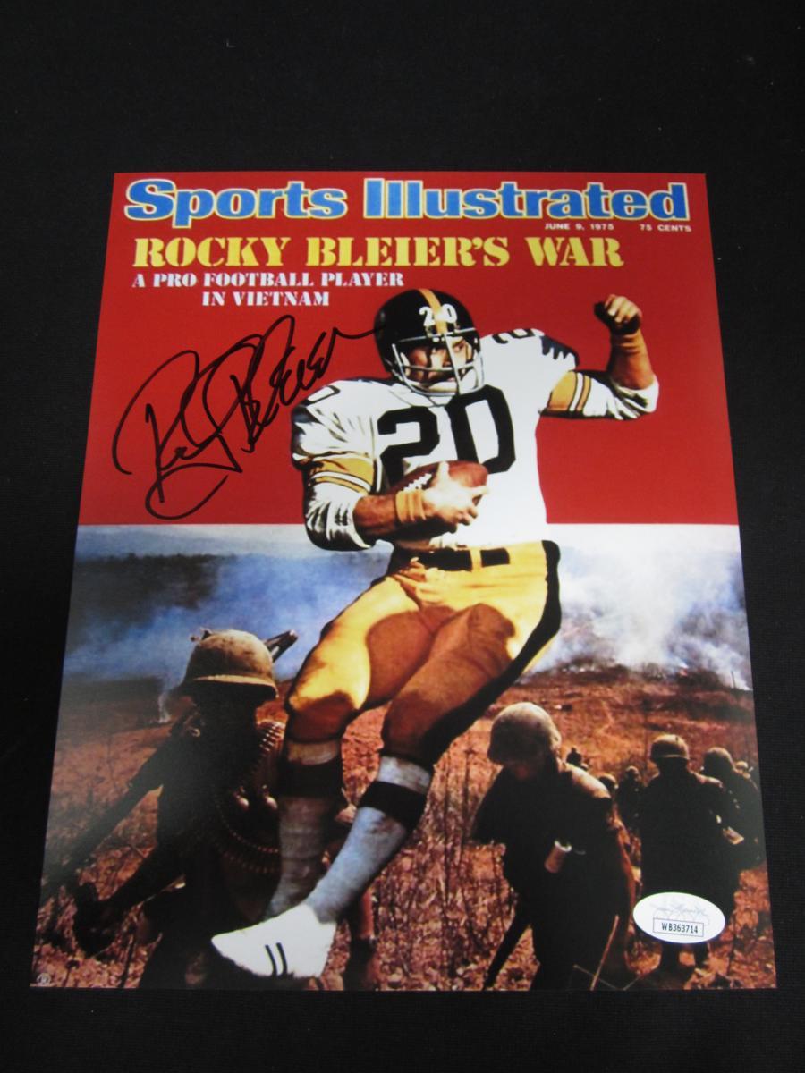 ROCKY BLEIER SIGNED 8X10 PHOTO STEELERS JSA