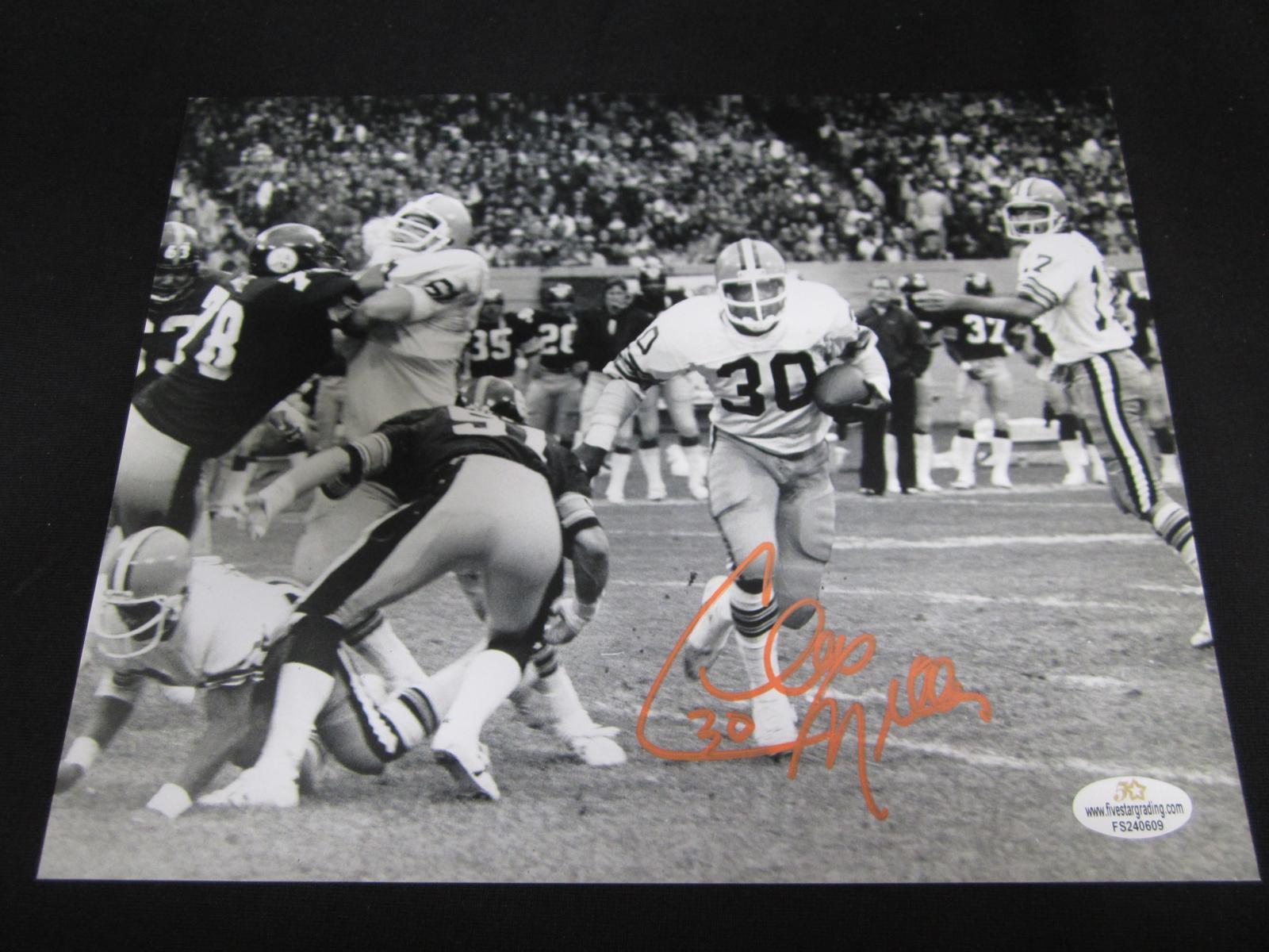 BROWNS CLEO MILLER SIGNED 8X10 PHOTO COA