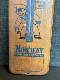 Nor'way Methanol Anti Freeze Painted Metal Advertising Thermometer Sign