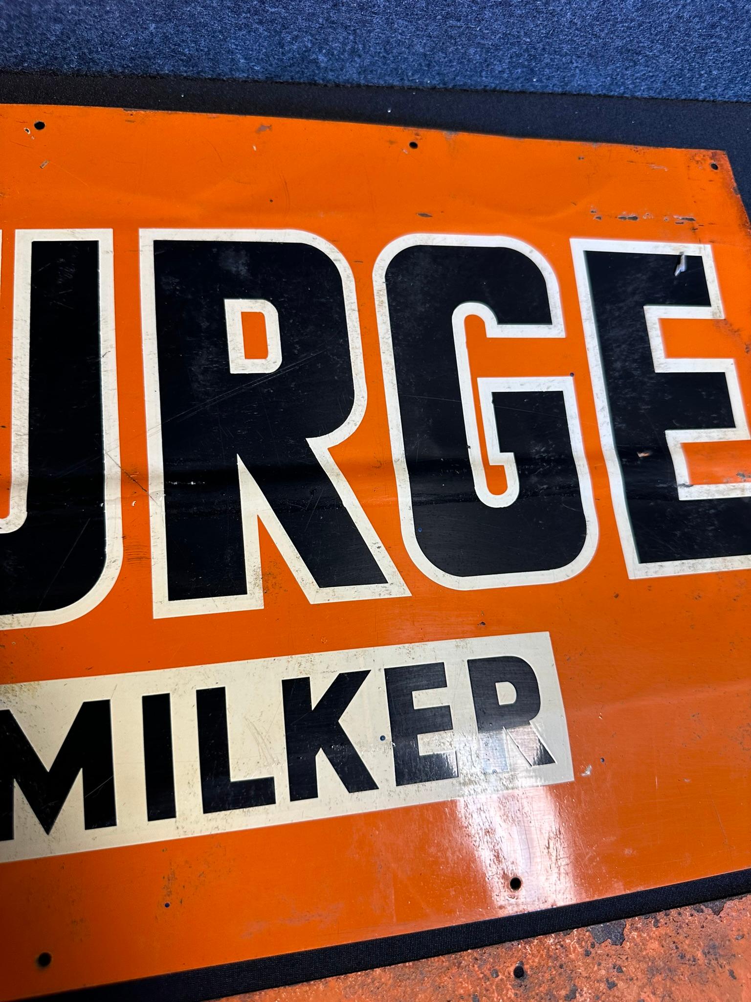 Pair Surge Milker Single Sided Tin Metal Advertising Sign