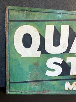 Quaker State Motor Oil Embossed 6' 1955 Advertising Sign