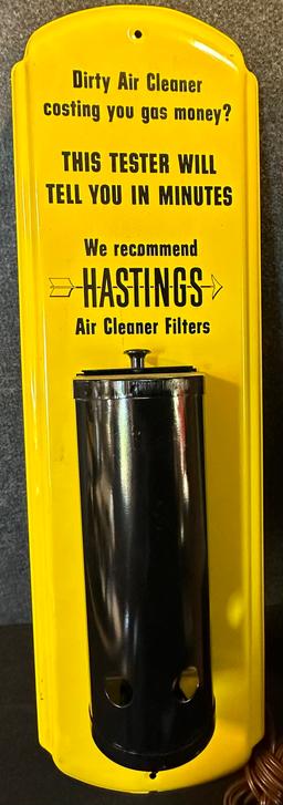 Rare NOS 1950s Hastings Air Cleaner Tester Lighted Advertising Store Display w/ Original Shipping Bo