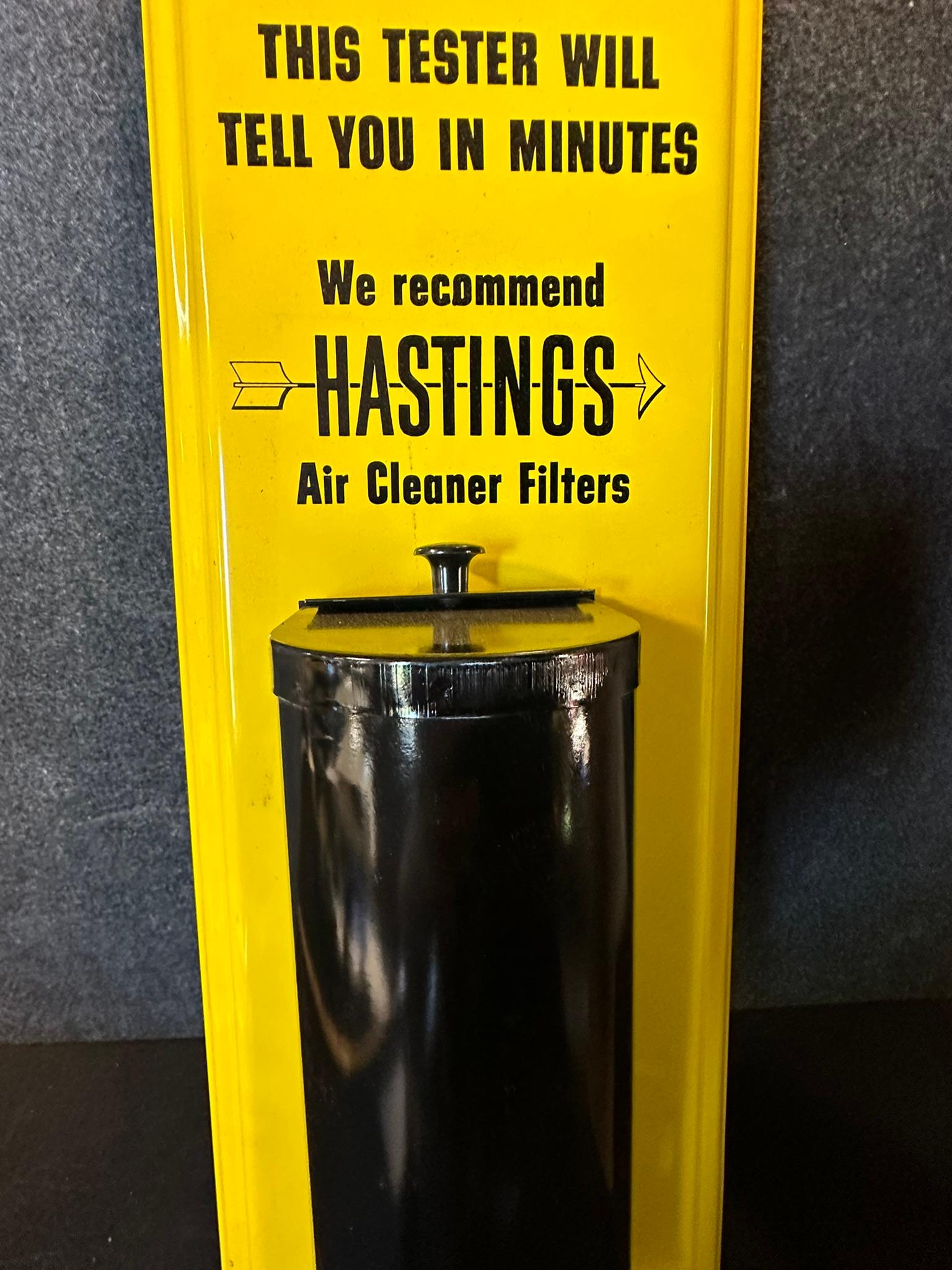Rare NOS 1950s Hastings Air Cleaner Tester Lighted Advertising Store Display w/ Original Shipping Bo