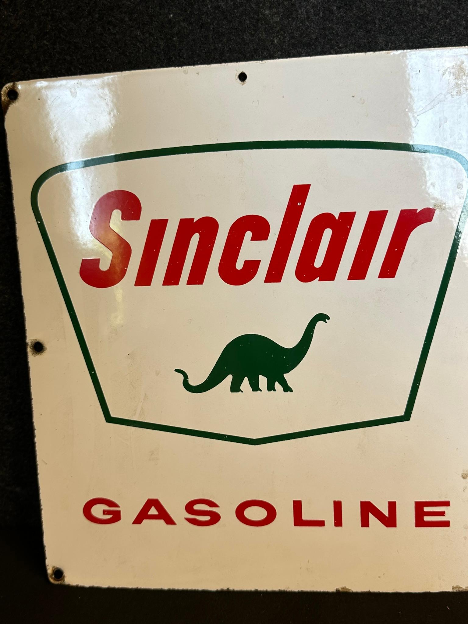 Pair Sinclair Gasoline Single Sided Porcelain Gas Pump Plates