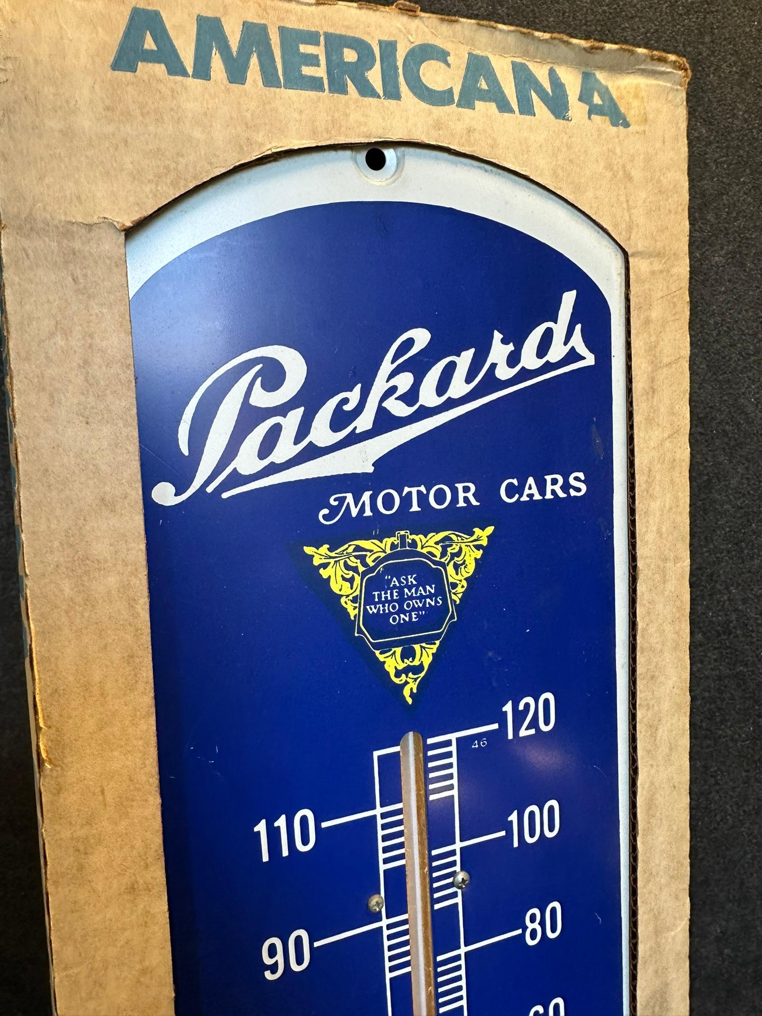 NOS 1970s Packard Motor Cars Advertising Thermometer w/ Original Box