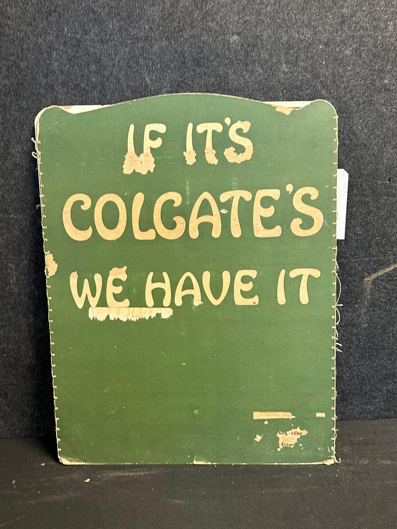 Colgate's Ribbon Dental Cream Ca. Early 19000s Cardboard Tri Fold General Store Advertising Sign