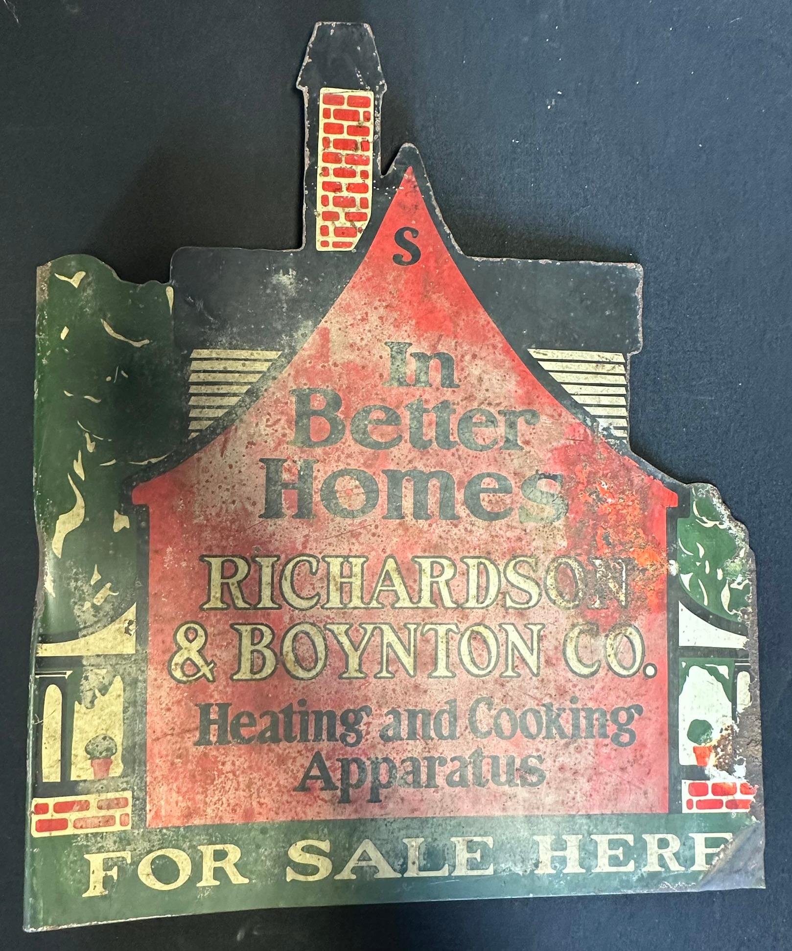 Richardson & Boyton 1920s In Better Homes Heating & Cooking Apparatus Double Sided Diecut Flange Sig