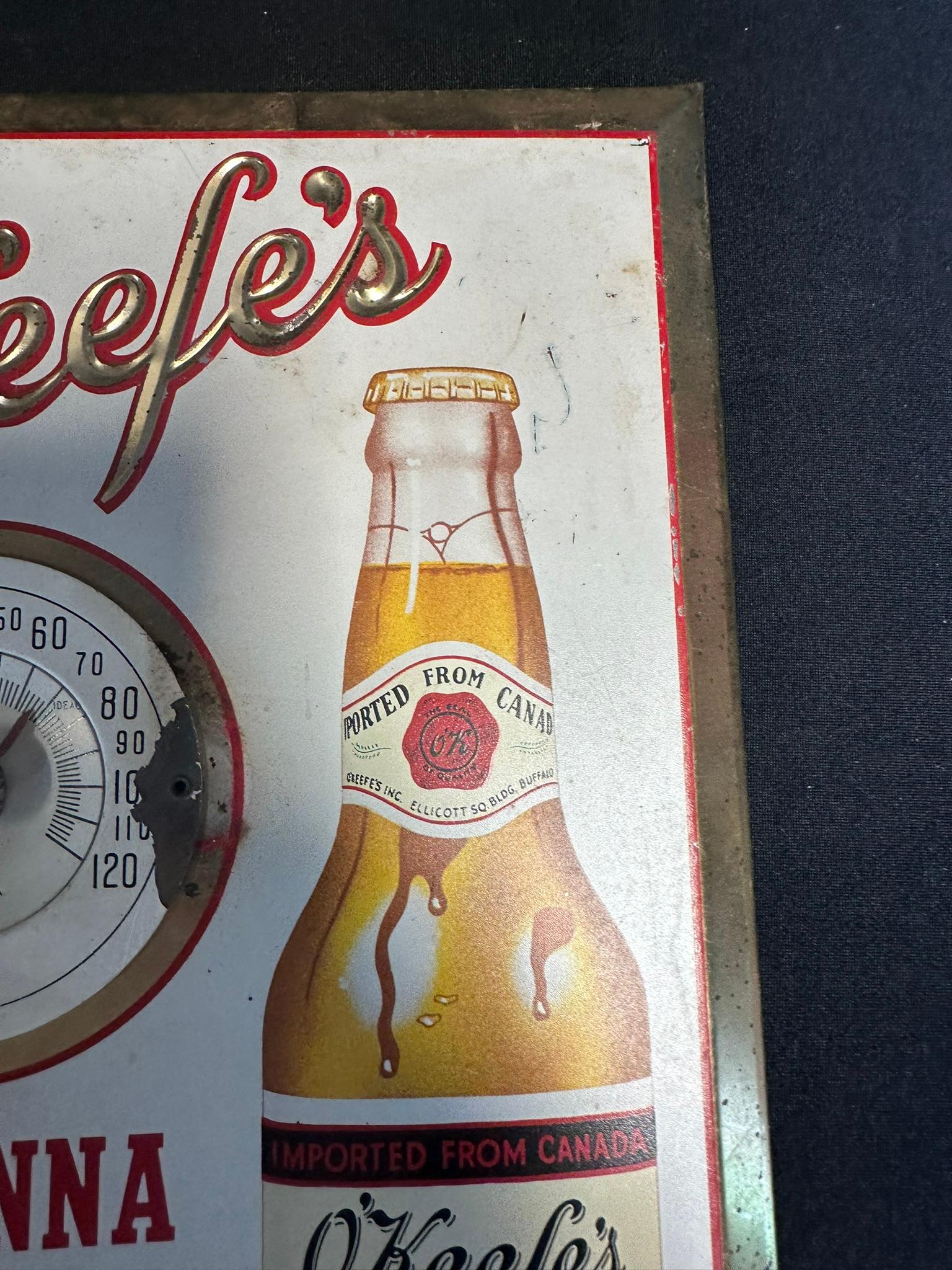 O'Keefe's Old Vienna Style Beer Tin Over Cardboard Advertising Sign