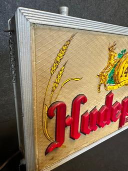 1960s Hudepohl Beer Hanging Lighted Advertising Bar Sign